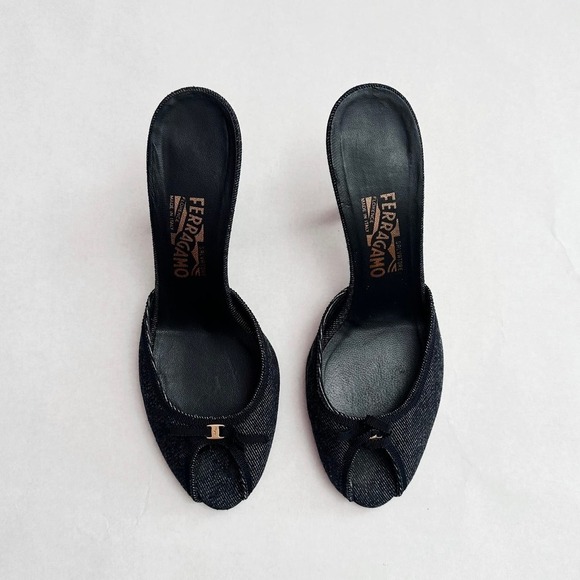 Salvatore Ferragamo Denim Mules - Picture 2 of 3